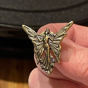 Gold Fairy Brooch pin tie tac style 1” naked?